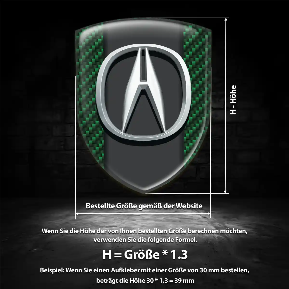 Acura Silikon Aufkleber Wappen Luxus-Edition