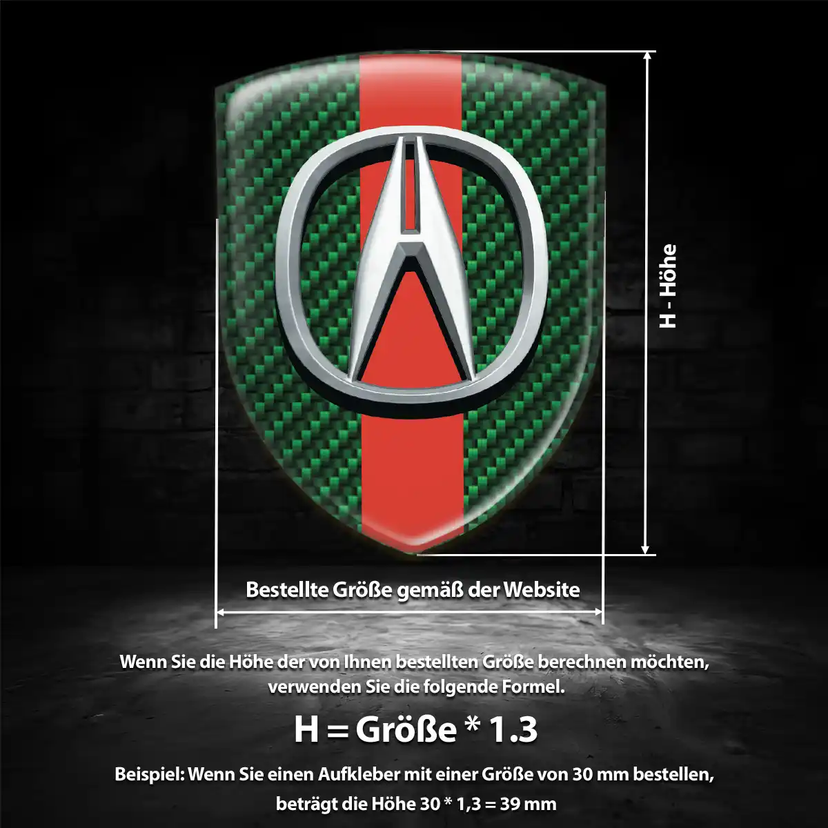 Acura Wappen Aufkleber Auto Premium-Edition