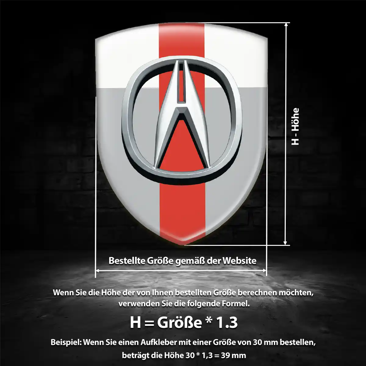 Acura Wappen Aufkleber Emblem Exterieurdesign