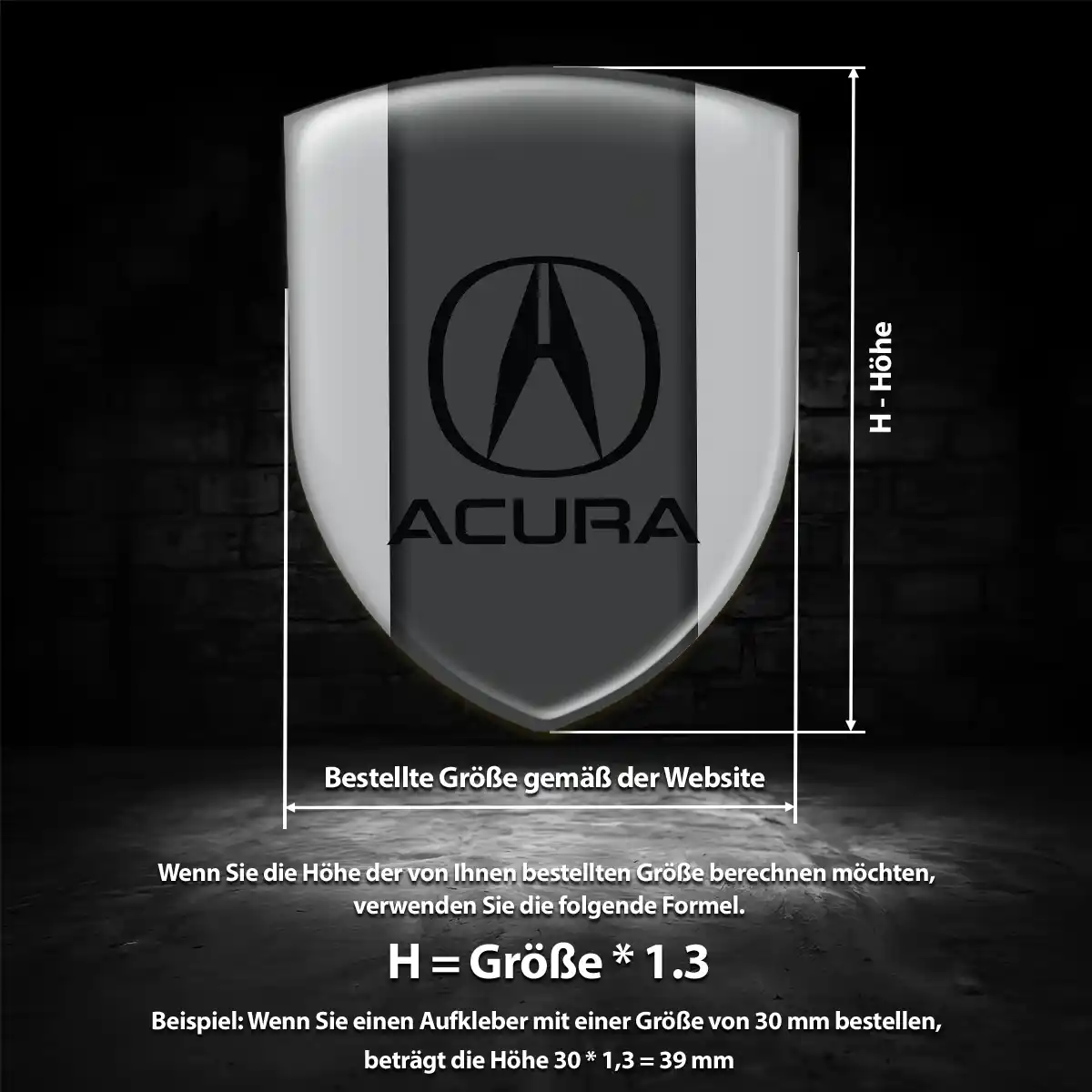 Acura Wappen Aufkleber Emblem Hochwertiges Harz