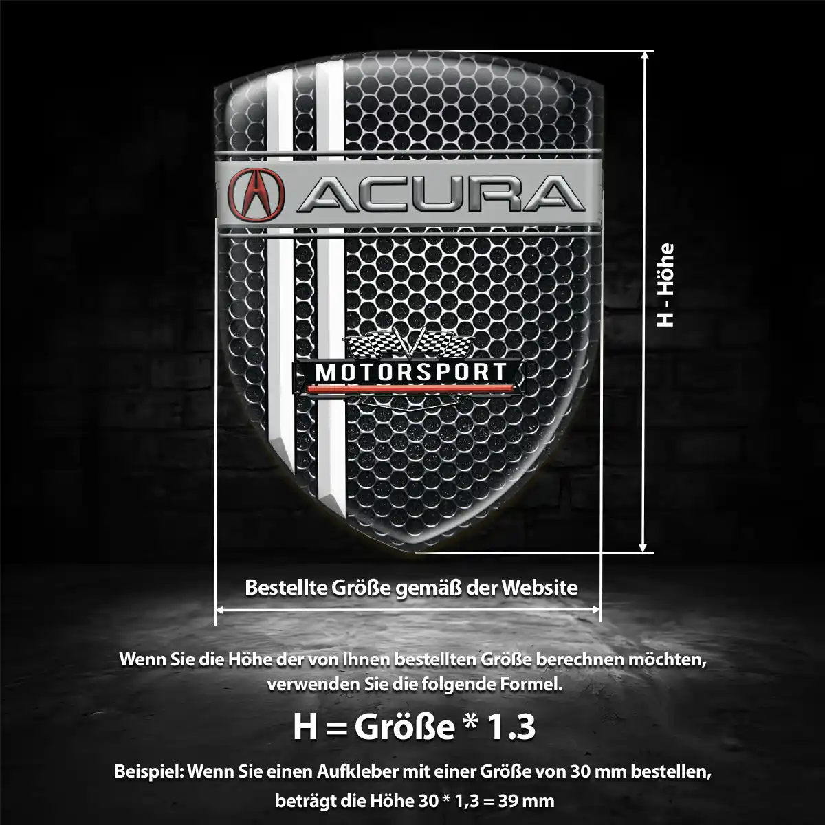 Acura Wappen Aufkleber Emblem Interieurdesign