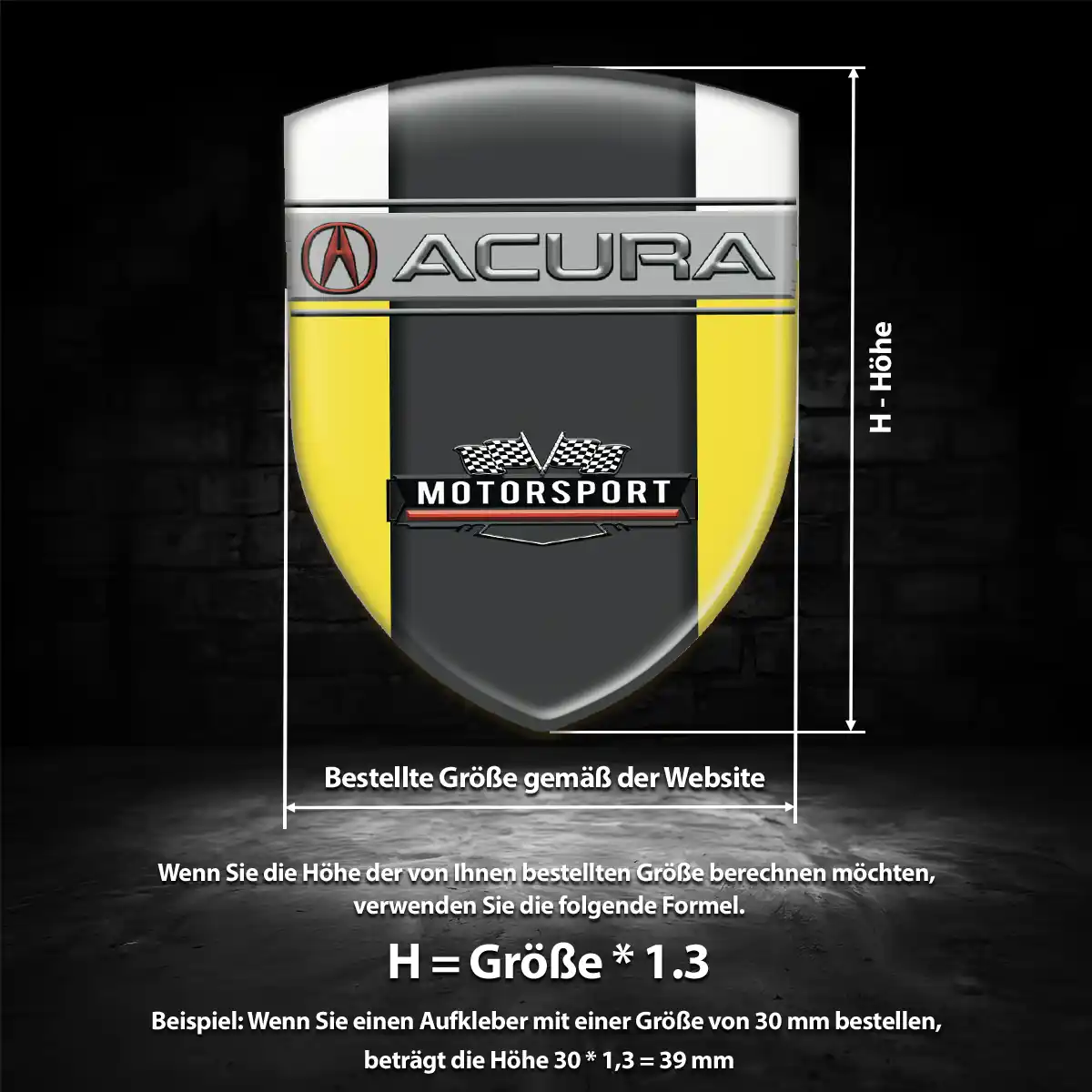 Acura Wappen Aufkleber Emblem Limitierte Auflage