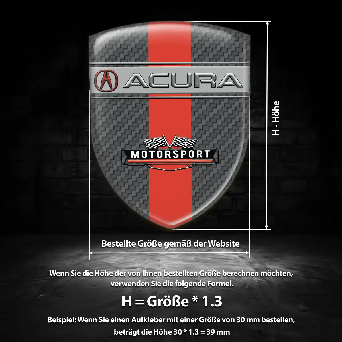 Acura Wappen Aufkleber Emblem Luxus-Edition