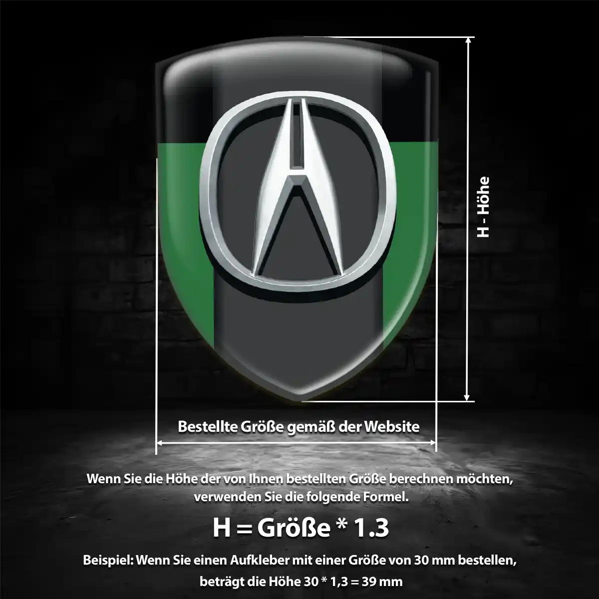 Acura Wappen Aufkleber Emblem Premium-Edition