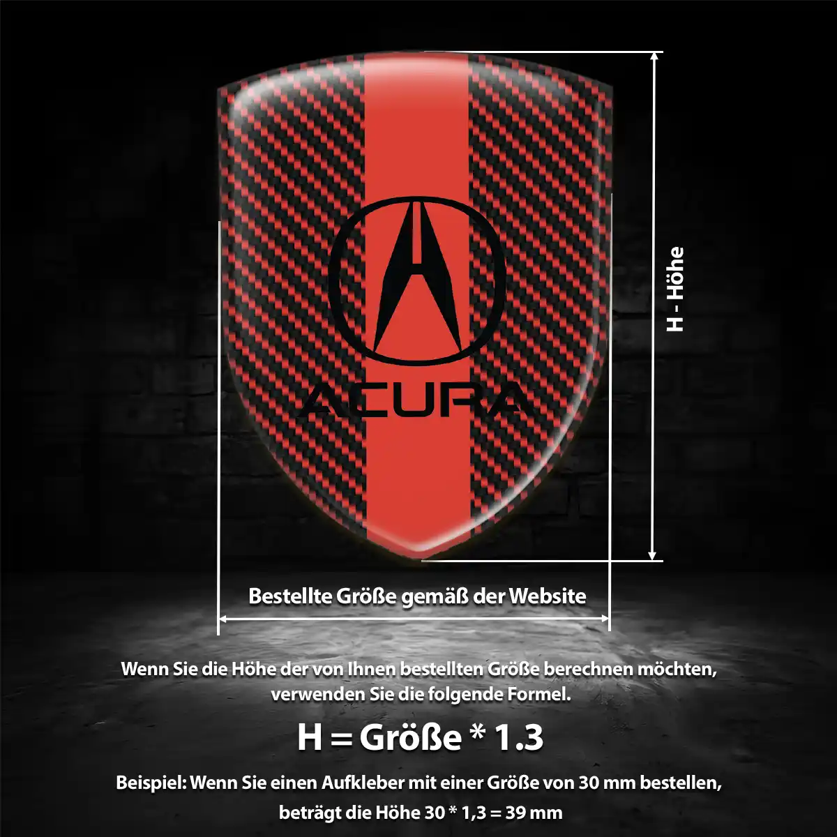 Acura Wappen Aufkleber Emblem Premiumqualität