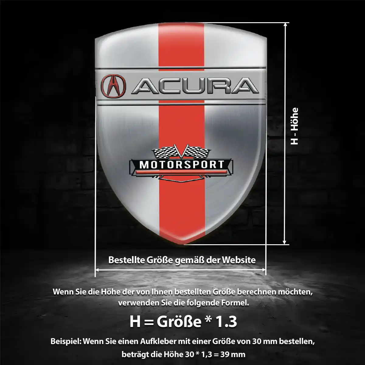 Acura Wappen Aufkleber Emblem Stilvolles Design