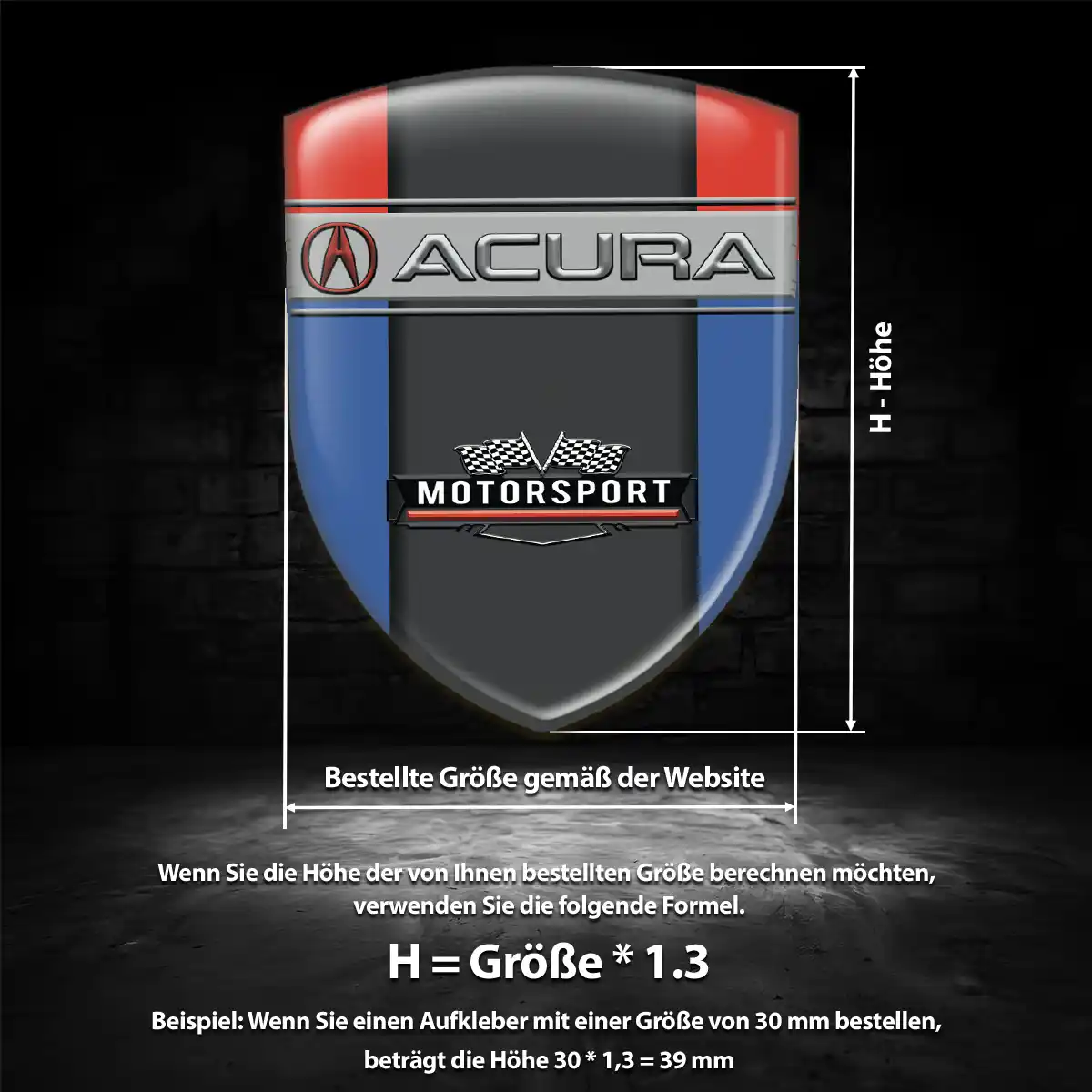 Acura Wappen Aufkleber Emblem Tuningfahrzeug