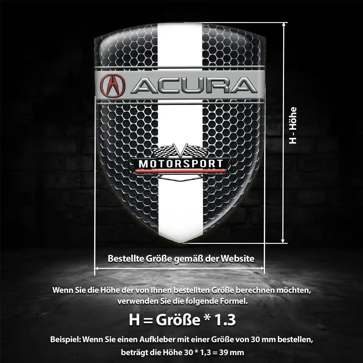 Acura Wappen Aufkleber Exterieurdesign