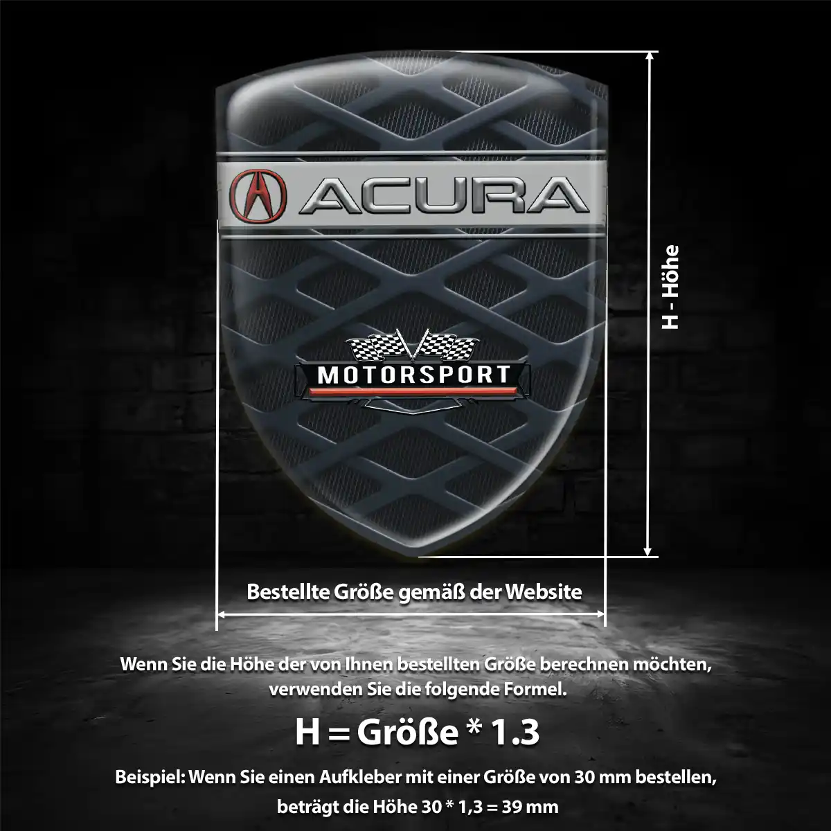 Acura Wappen Aufkleber Hochwertiges Harz