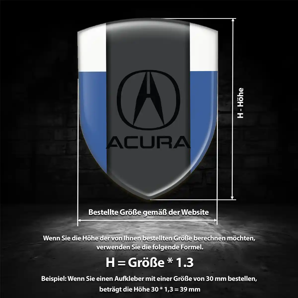 Acura Wappen Aufkleber Interieurdesign