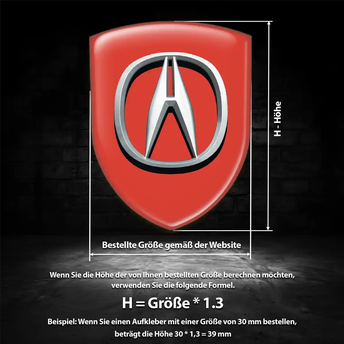 Acura Wappen Aufkleber Limitierte Auflage