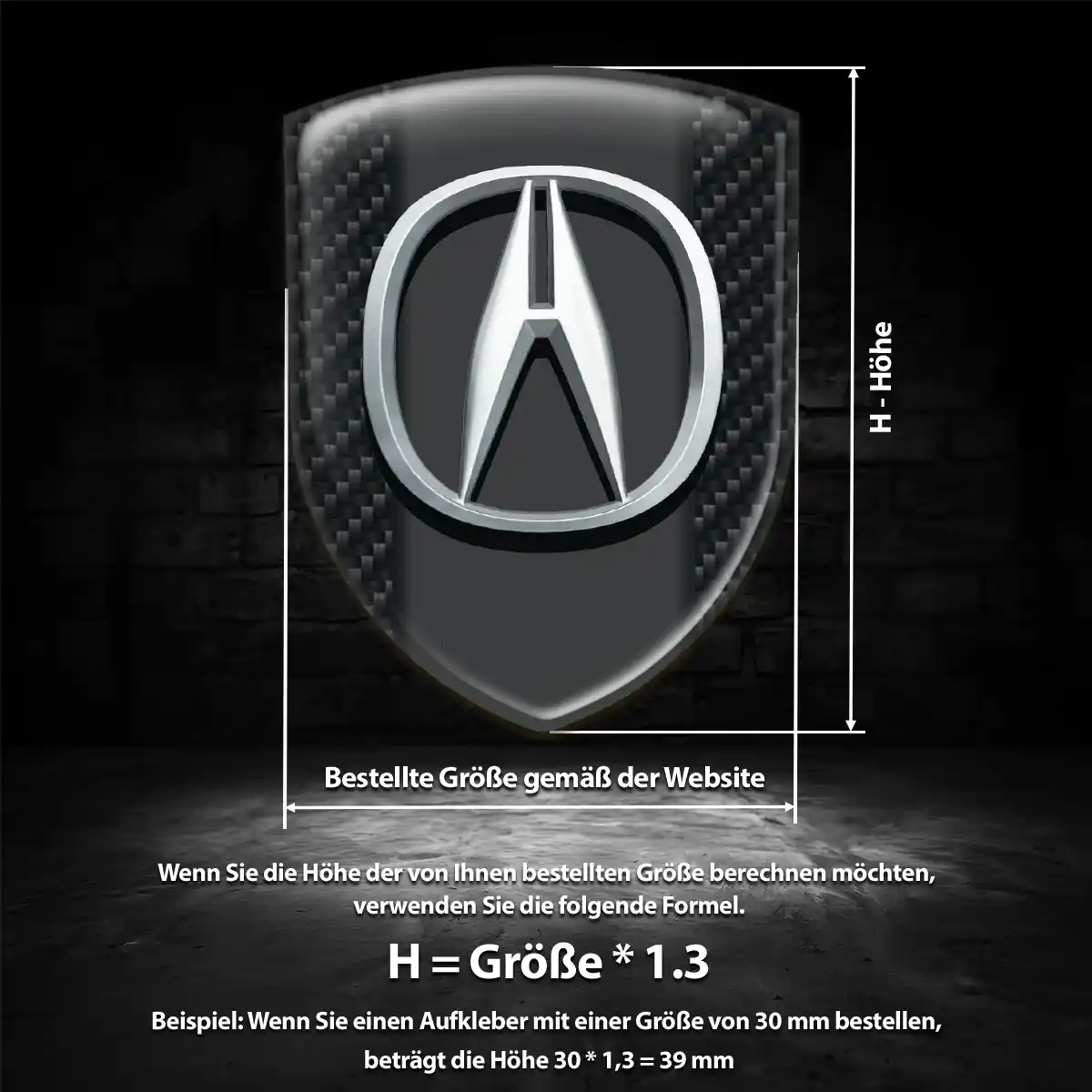 Acura Wappen Aufkleber Luxus-Edition