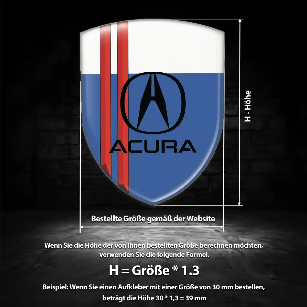 Acura Wappen Aufkleber Premium-Edition