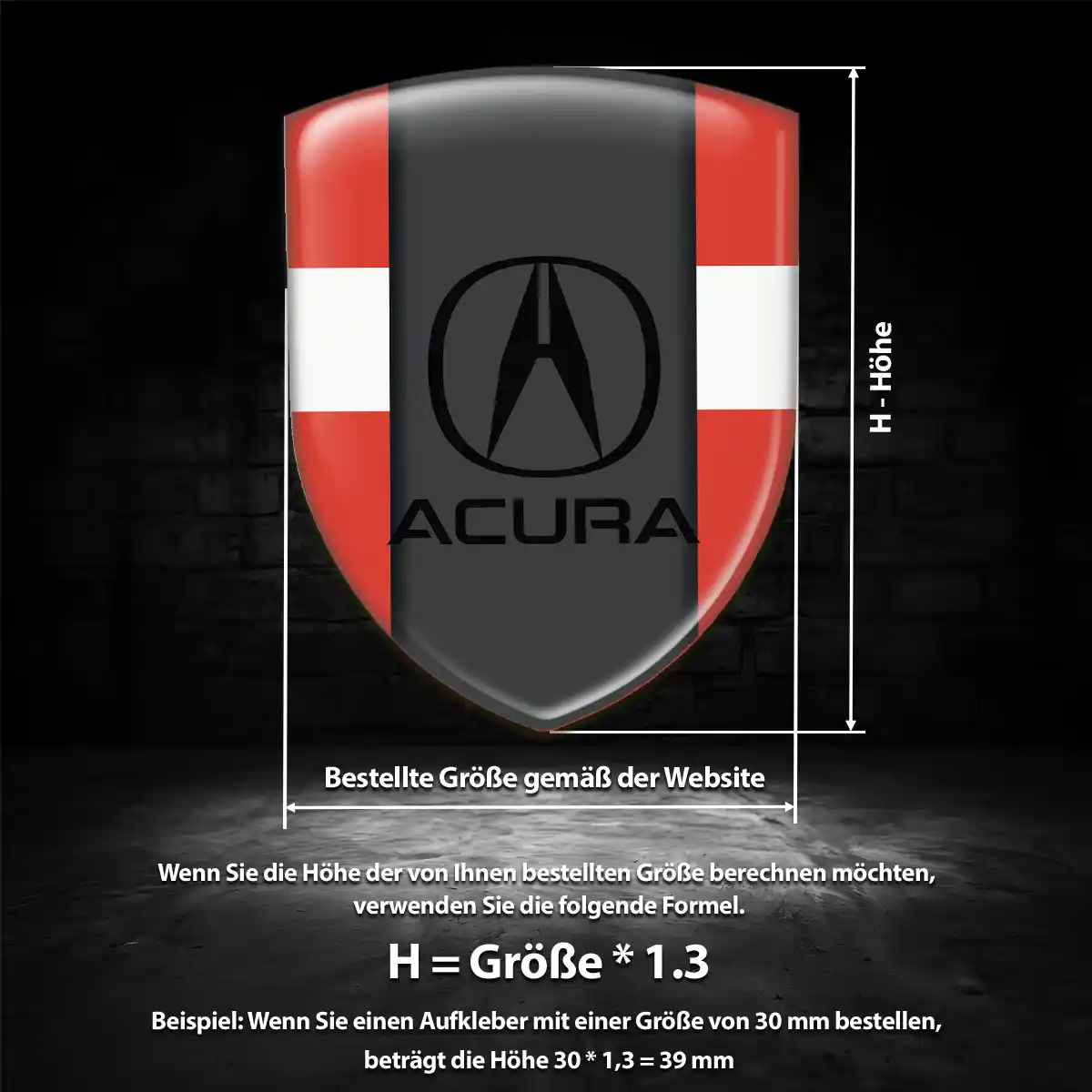Acura Wappen Aufkleber Premiumqualität