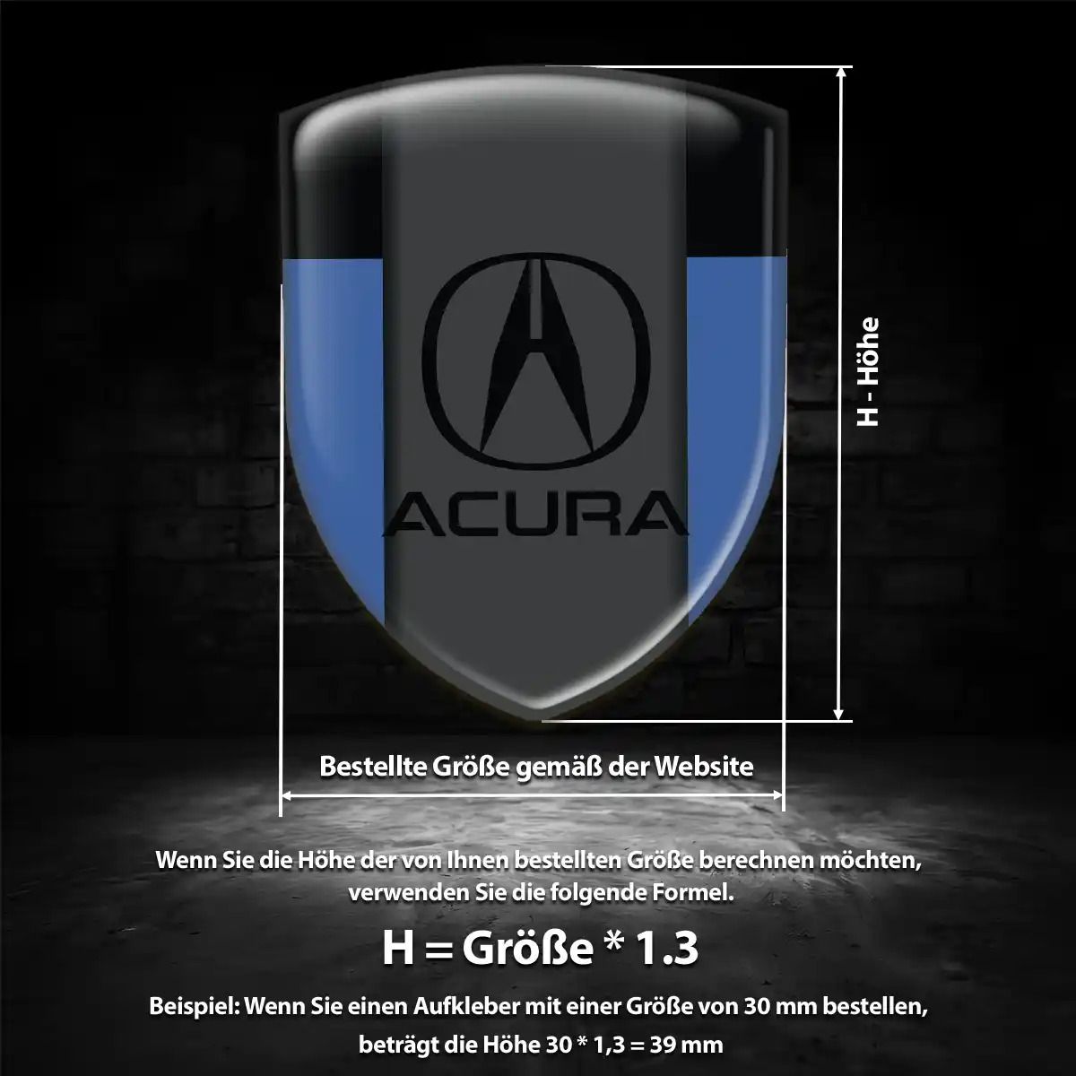 Acura Wappen Aufkleber Tuningfahrzeug