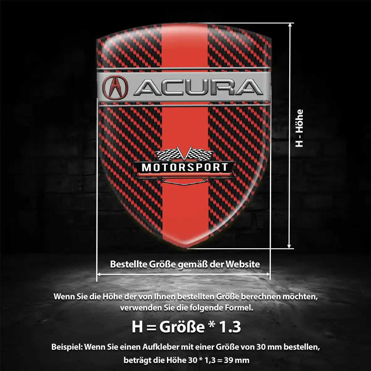 Acura Wappen Emblem Aufkleber Auto Hochwertiges Harz
