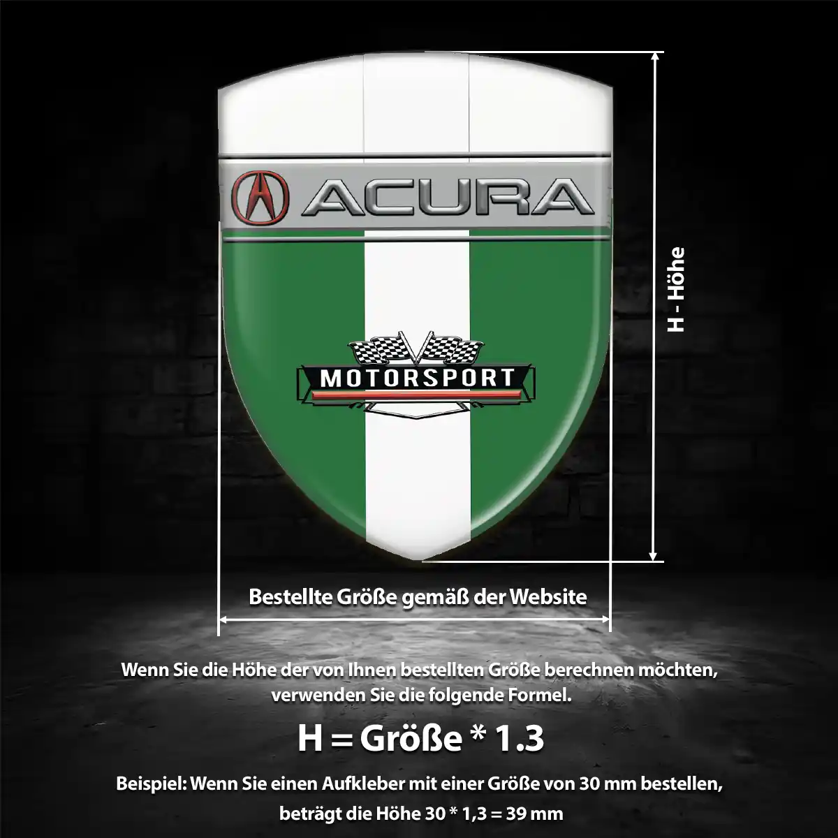 Acura Wappen Emblem Aufkleber Auto Premium-Edition