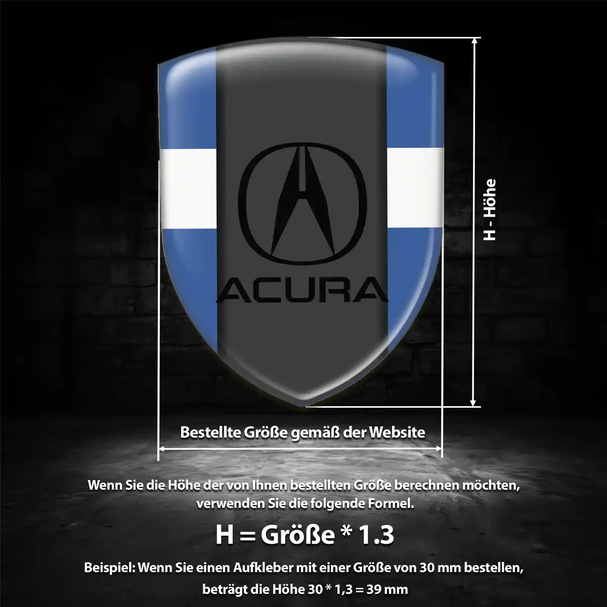Acura Wappen Emblem Aufkleber Hohe Qualität