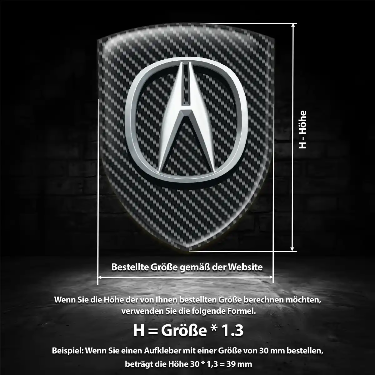 Acura Wappen Emblem Aufkleber Luxus-Edition