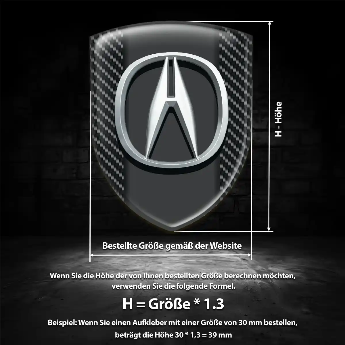 Acura Wappen Emblem Aufkleber Premium-Edition