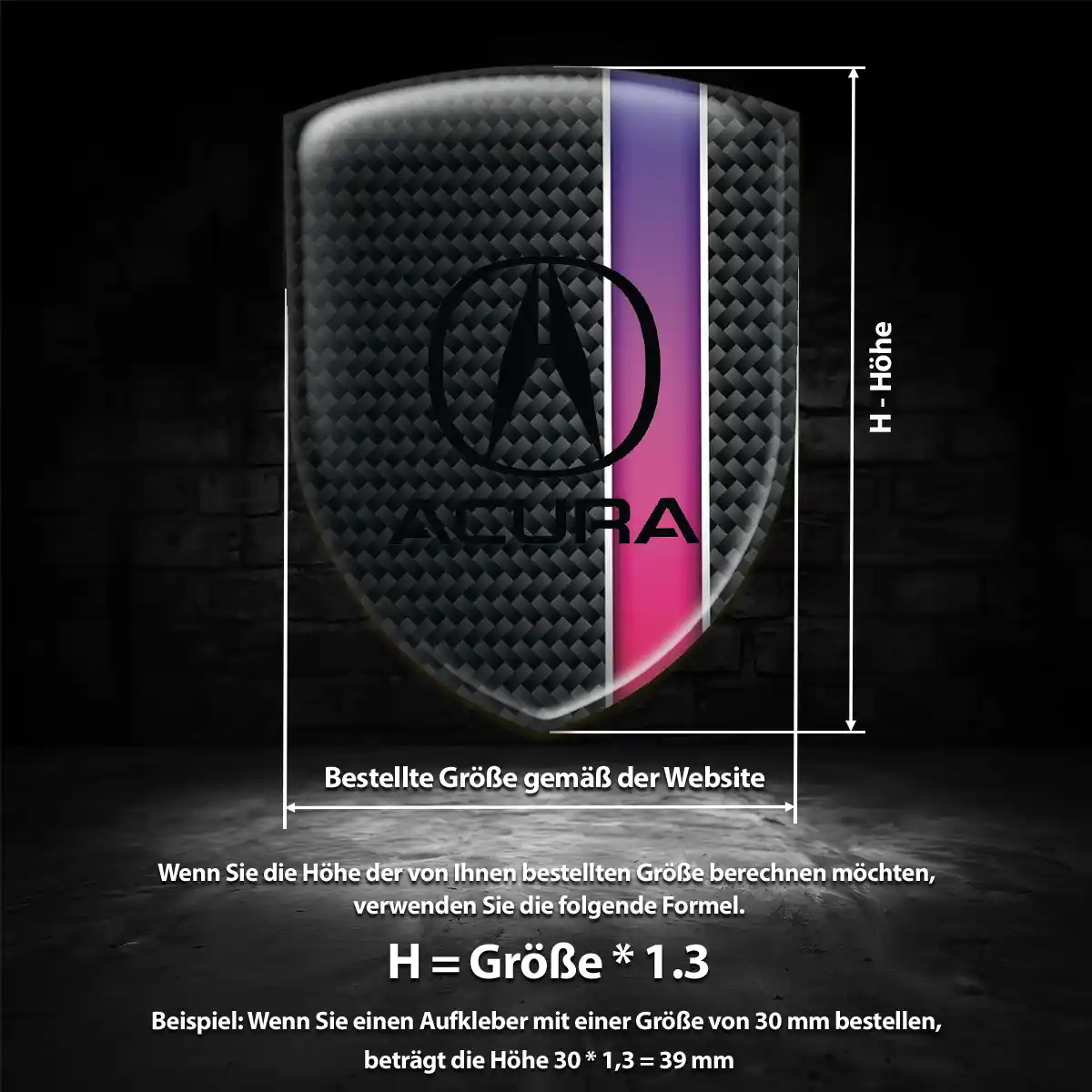 Acura Wappen Emblem Aufkleber Premiumqualität