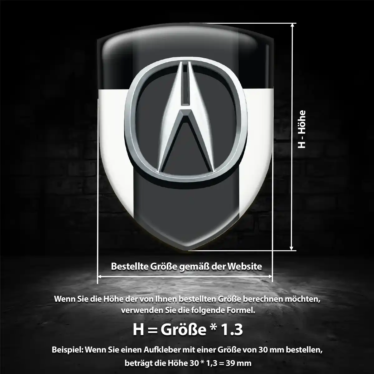 Acura Wappen Emblem Aufkleber Tuningfahrzeug