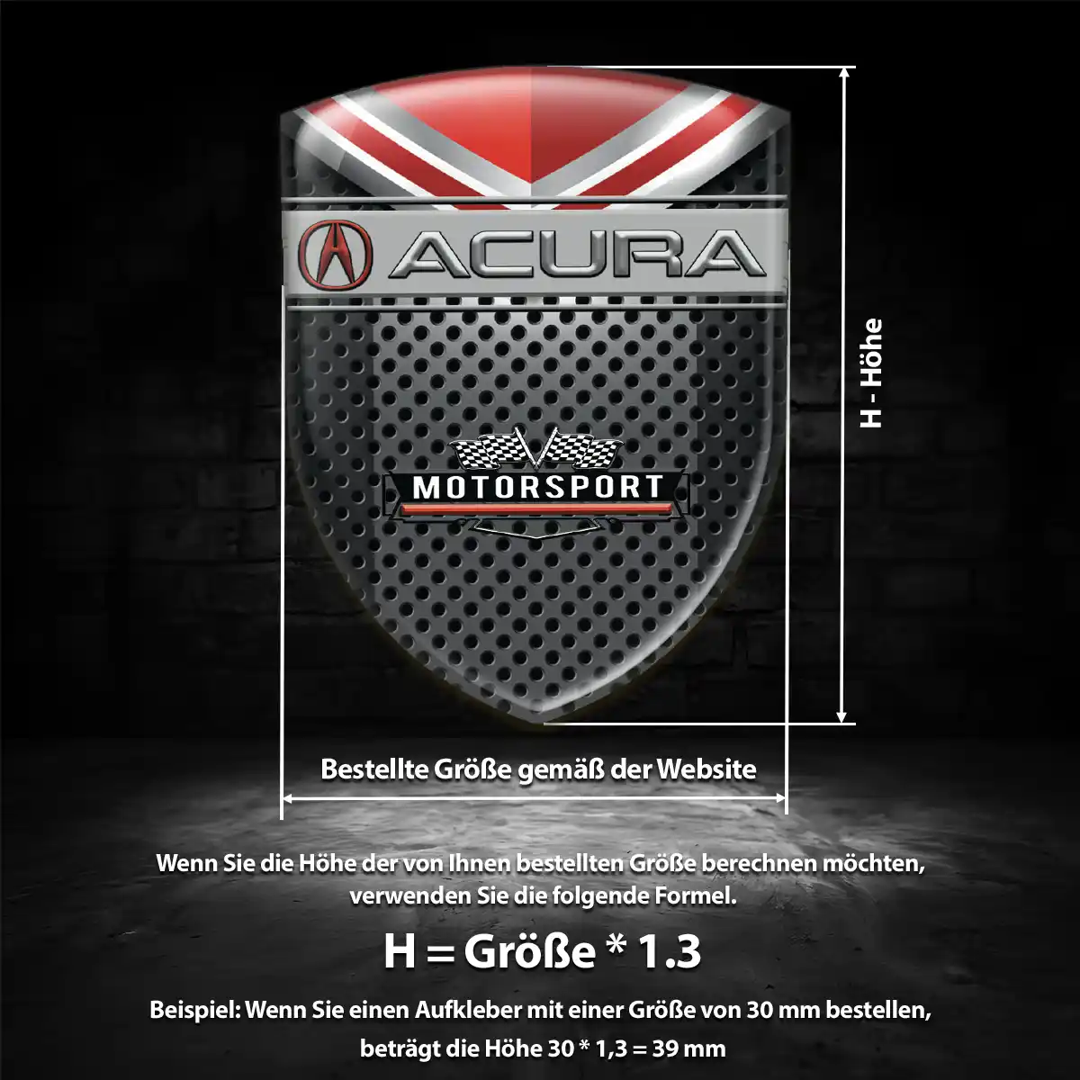 Acura Wappen Emblem Auto Premium-Edition