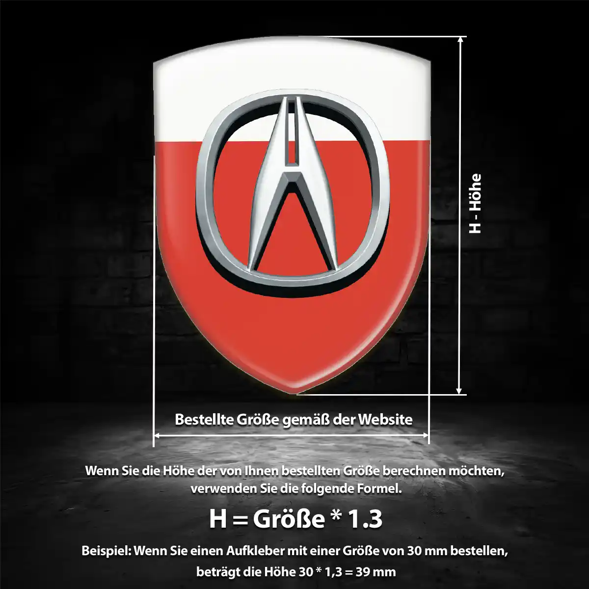 Acura Wappen Emblem Hochwertiges Harz