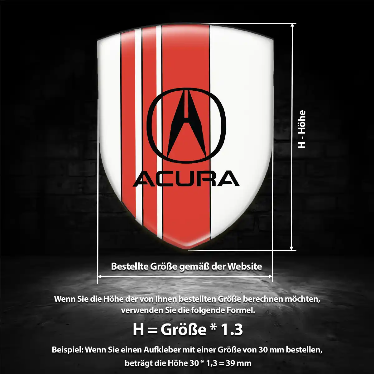 Acura Wappen Emblem Interieurdesign