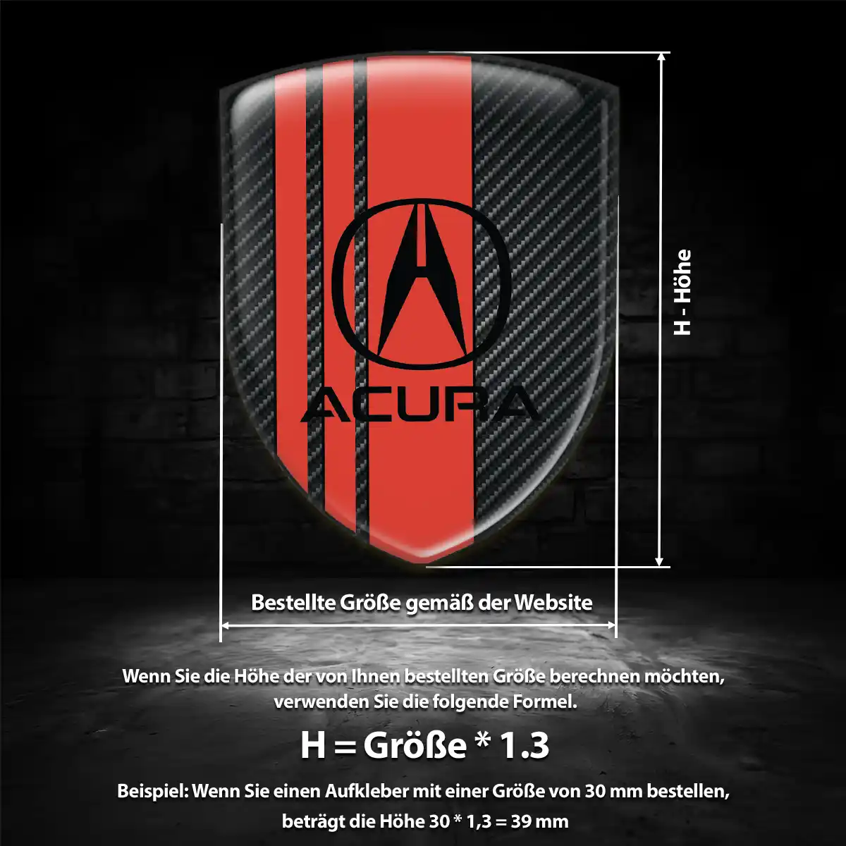 Acura Wappen Emblem Tuningfahrzeug