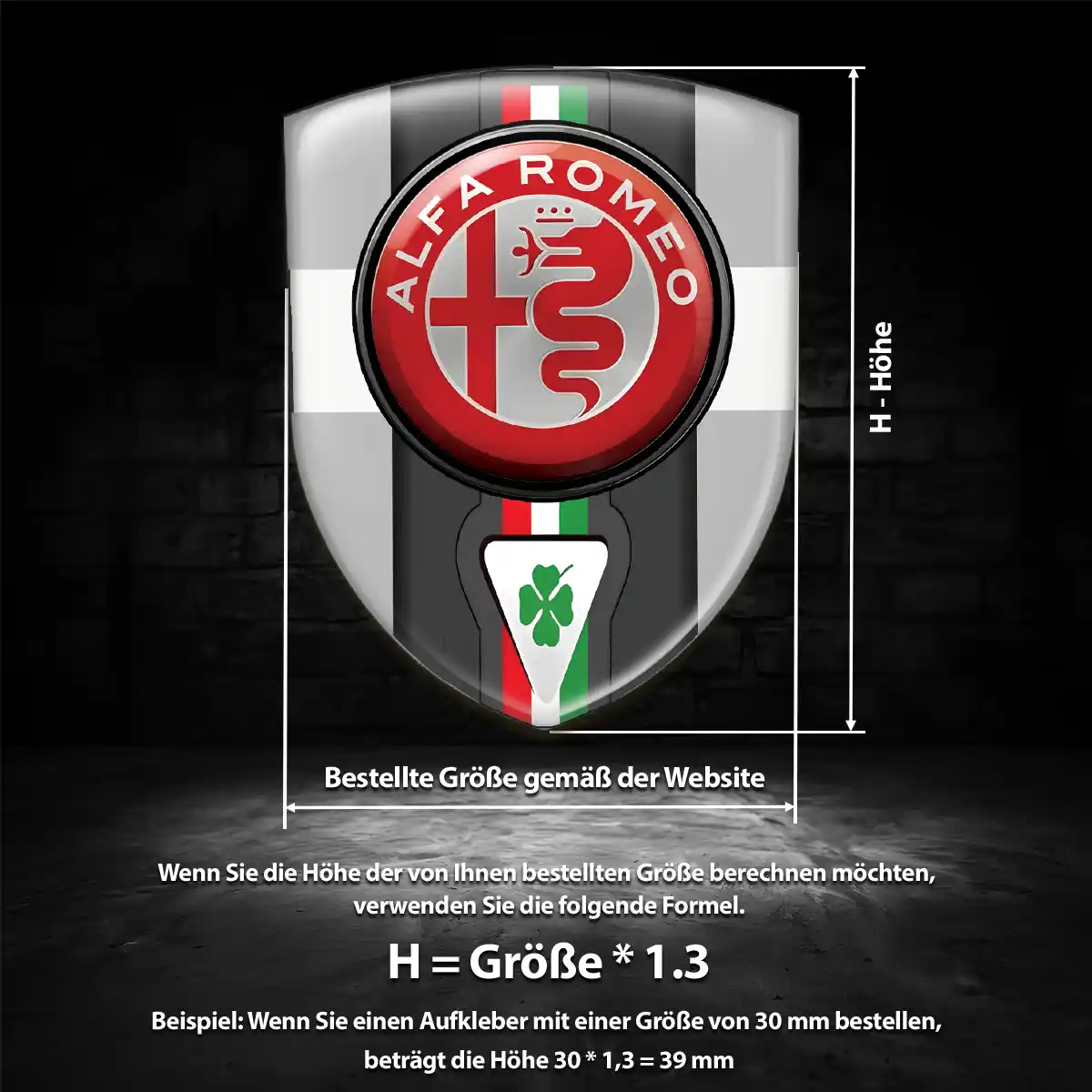 Alfa Romeo 3D Gel Aufkleber Auto Premium-Edition