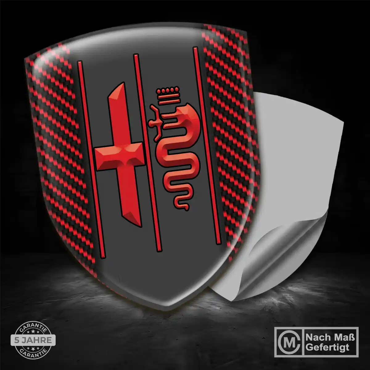 Alfa Romeo 3D Gel Aufkleber Auto Stilvolles Design