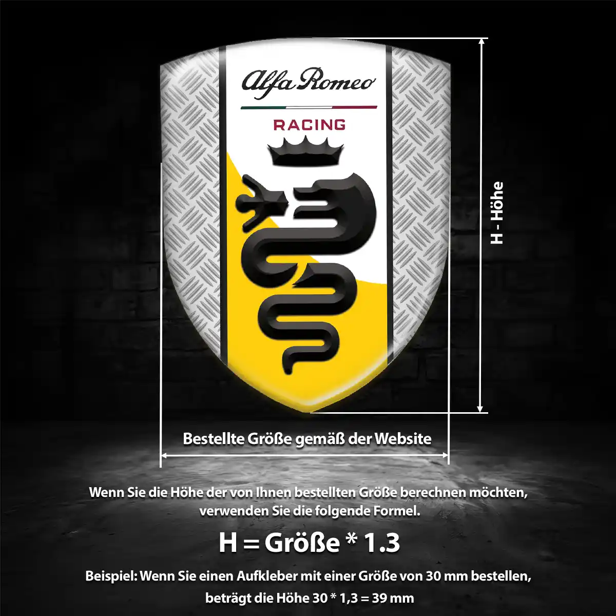 Alfa Romeo 3D Gel Aufkleber Emblem Auto Hochwertiges Harz
