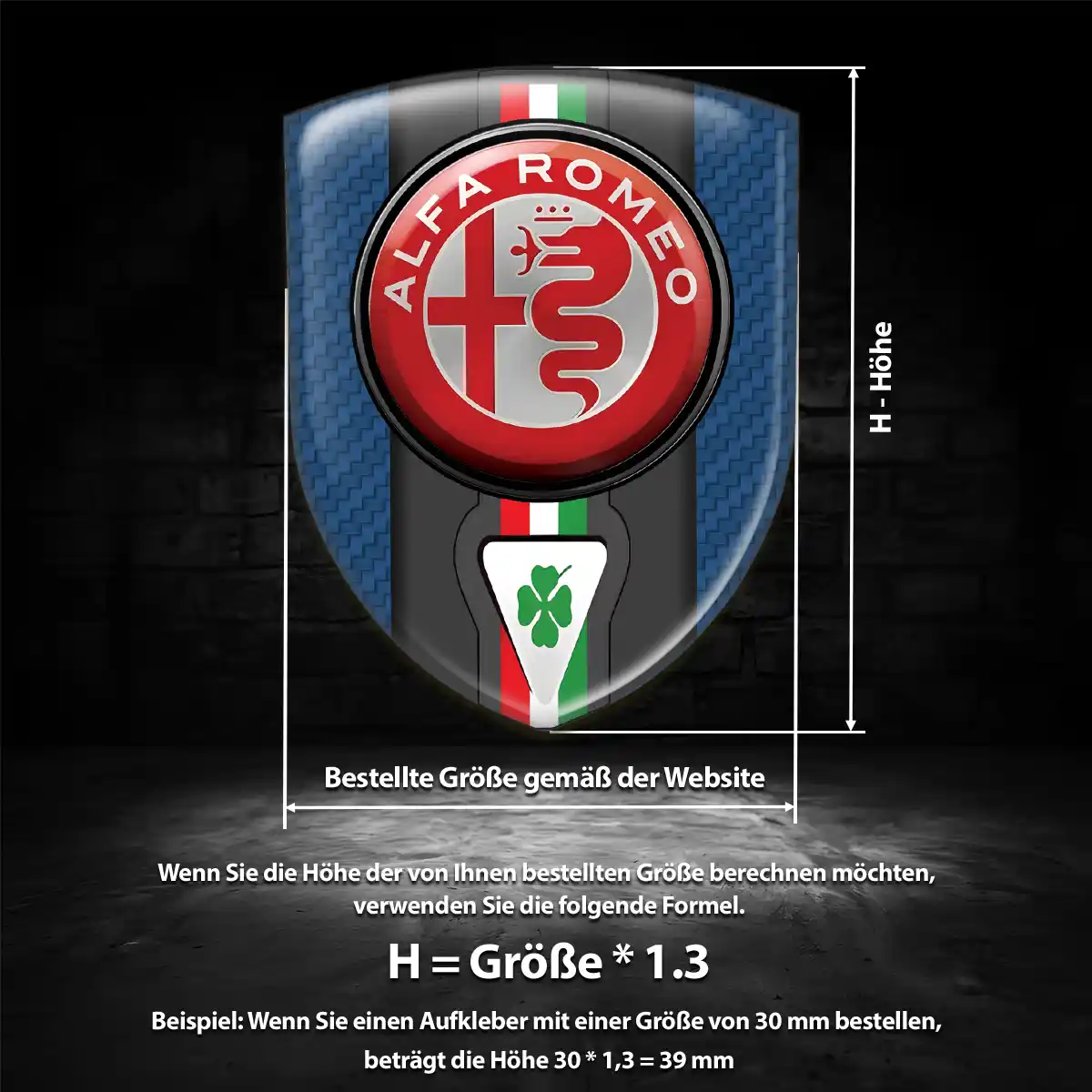 Alfa Romeo 3D Gel Aufkleber Emblem Auto Limitierte Auflage