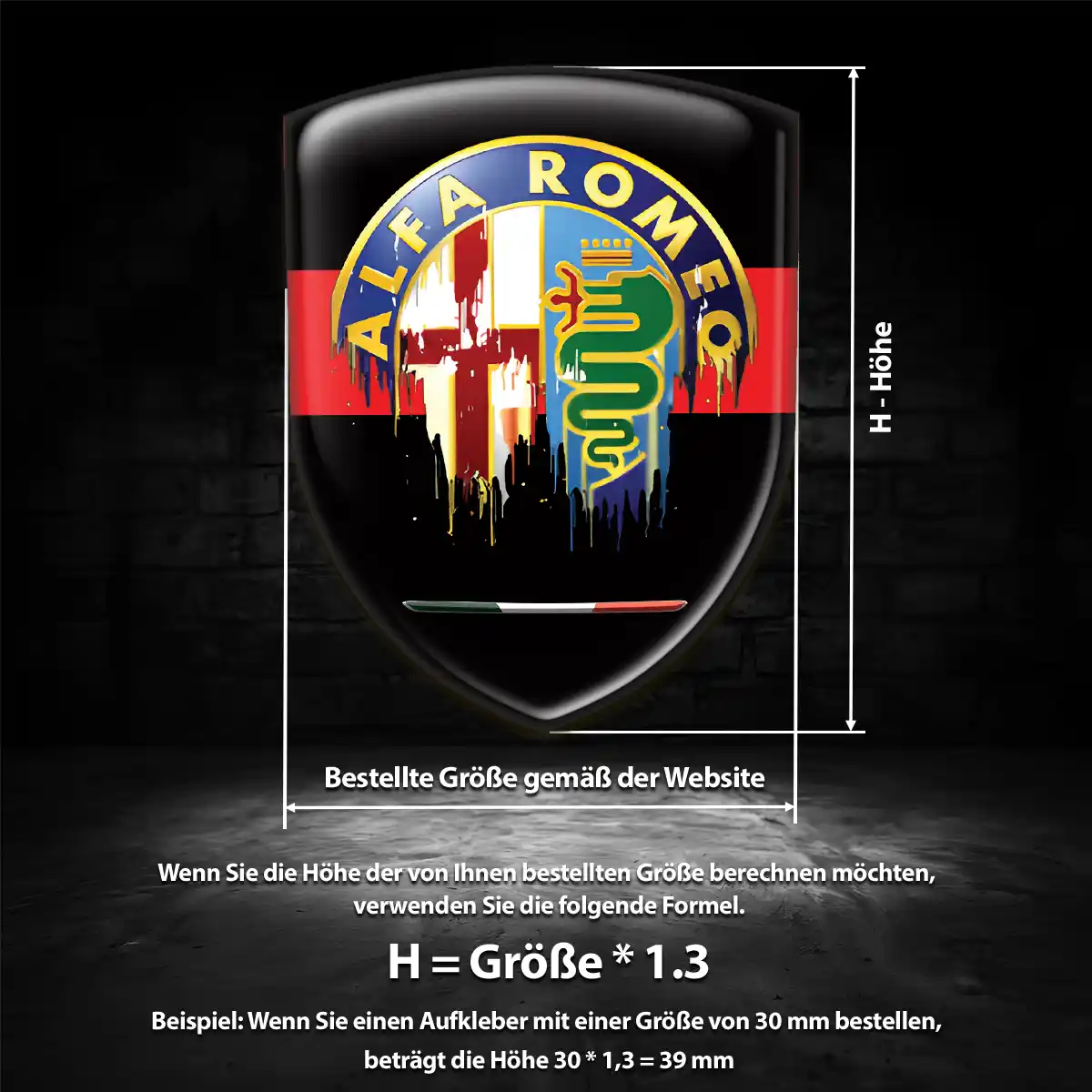 Alfa Romeo 3D Gel Aufkleber Emblem Auto Premium-Edition