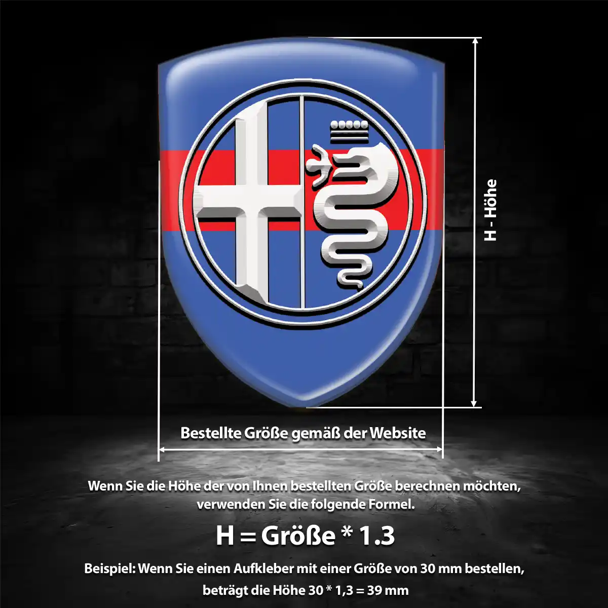Alfa Romeo 3D Gel Aufkleber Emblem Luxus-Edition