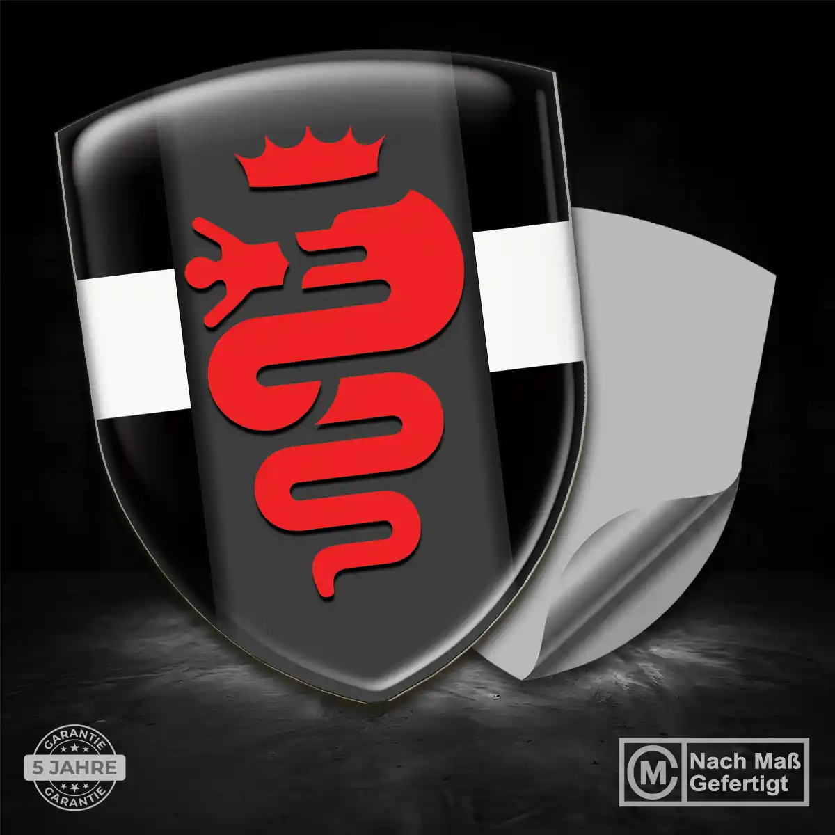 Alfa Romeo 3D Gel Aufkleber Emblem Premium-Edition