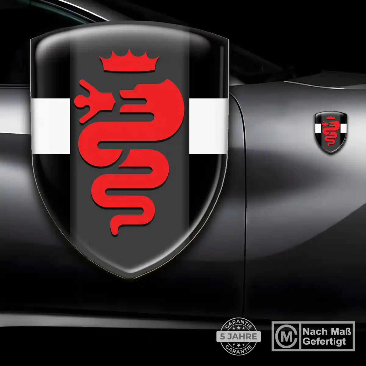 Alfa Romeo 3D Gel Aufkleber Emblem Premium-Edition