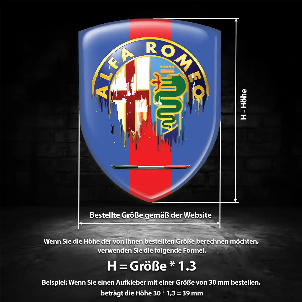 Alfa Romeo 3D Gel Aufkleber Emblem Premiumqualität