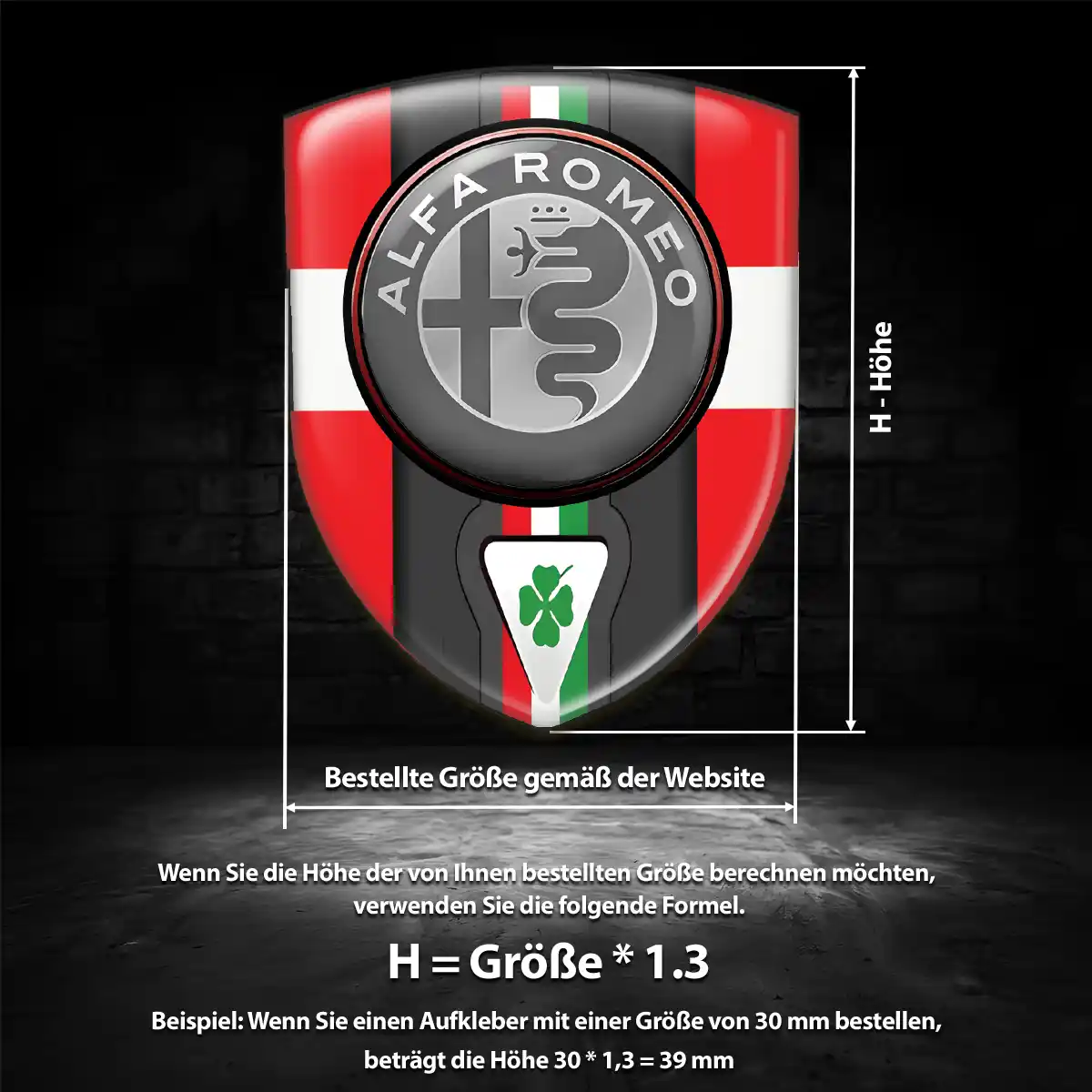 Alfa Romeo 3D Gel Aufkleber Embleme Auto Hochwertiges Harz