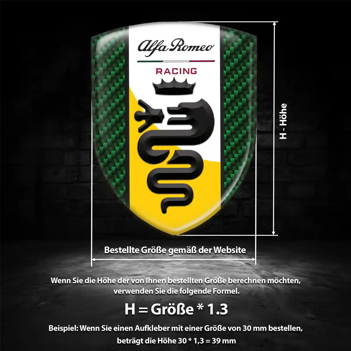 Alfa Romeo 3D Gel Aufkleber Interieurdesign