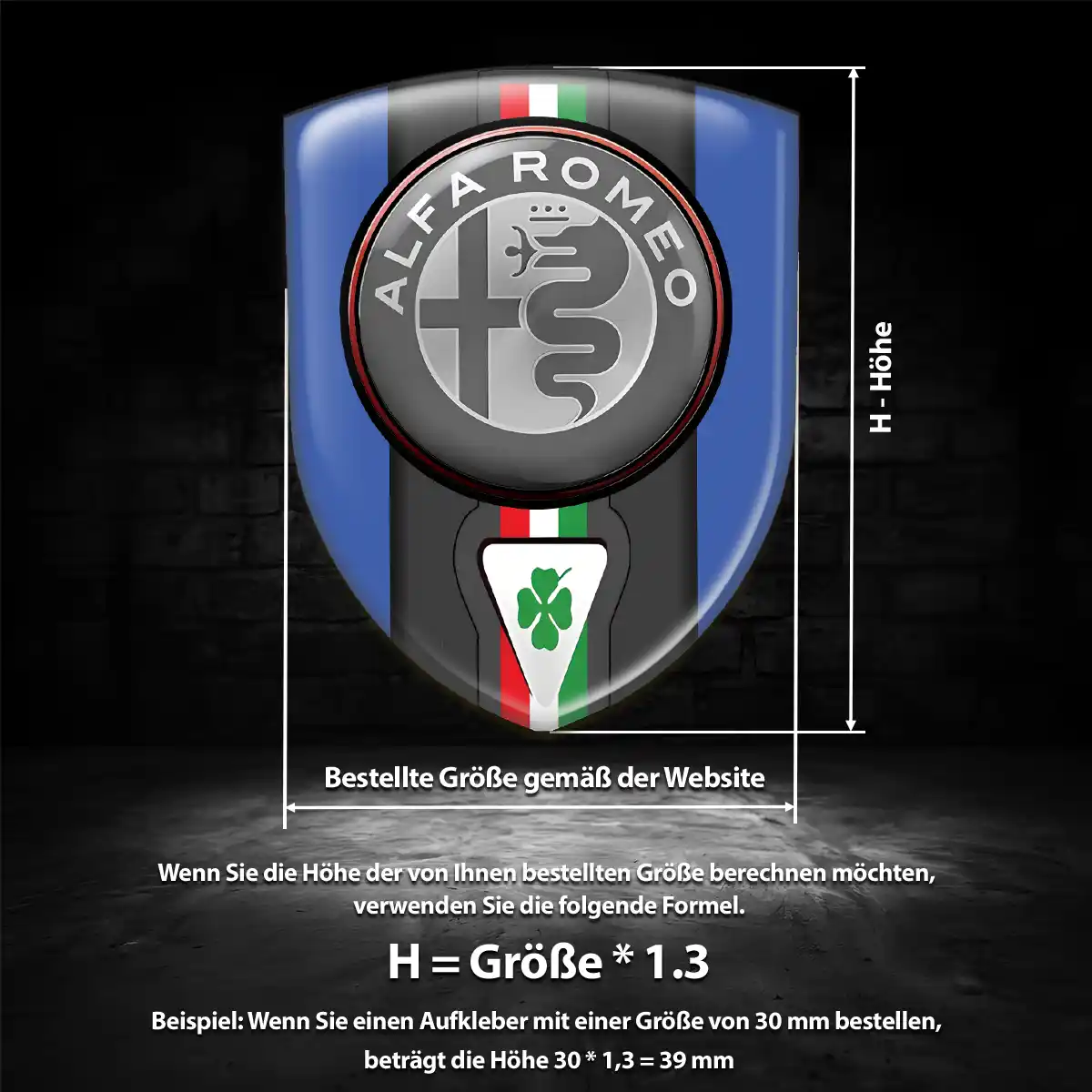 Alfa Romeo 3D Gel Aufkleber Premium-Edition