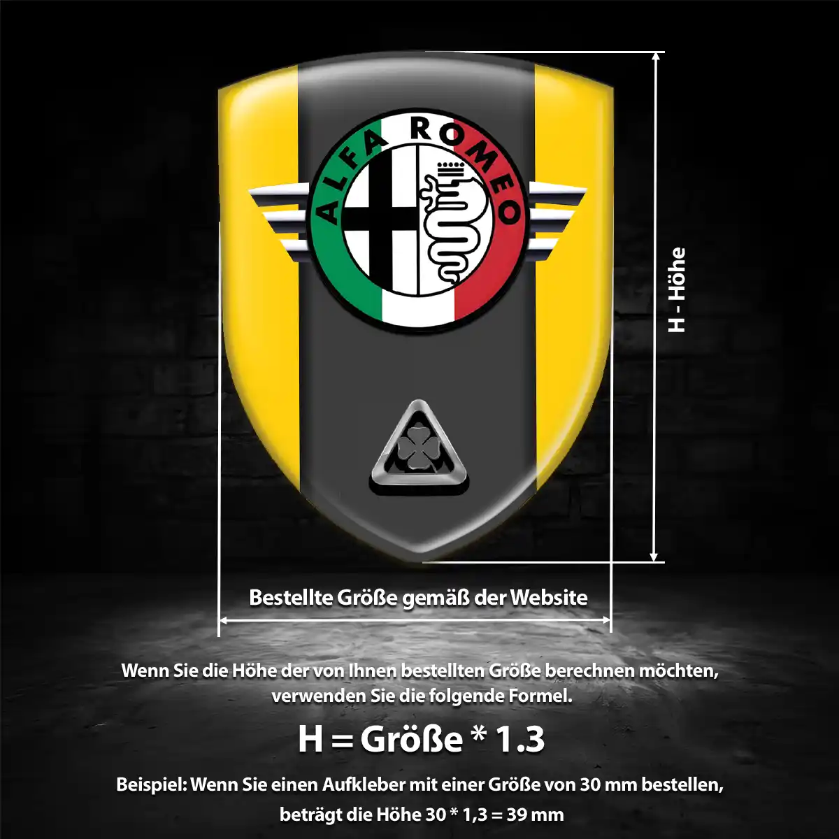 Alfa Romeo 3D Gel Aufkleber Silikon Hohe Qualität