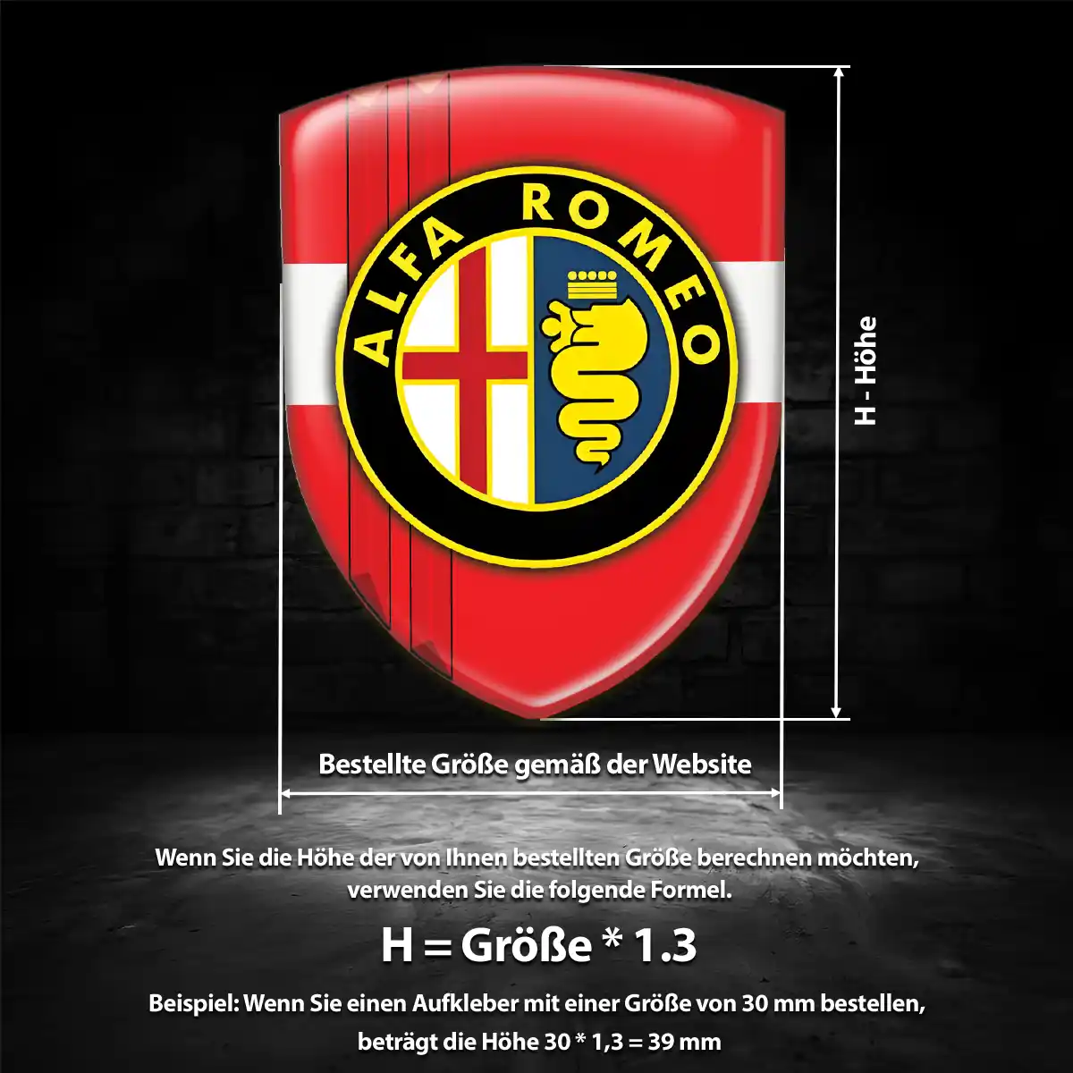 Alfa Romeo 3D Gel Aufkleber Silikon Limitierte Auflage