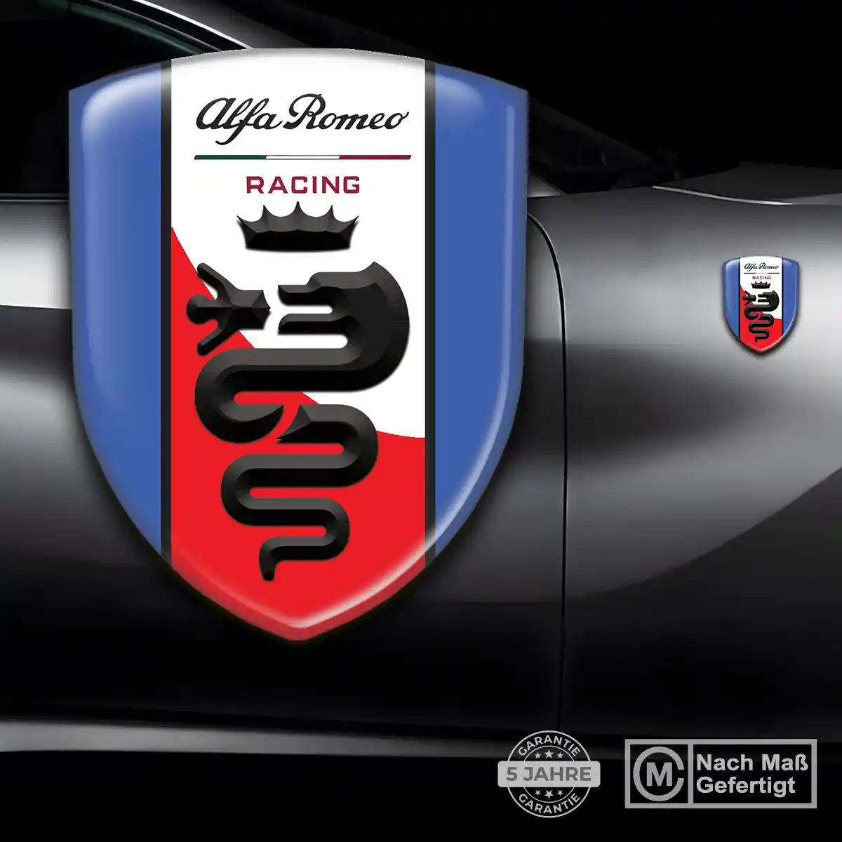Alfa Romeo 3D Gel Aufkleber Wappen Auto Hochwertiges Harz