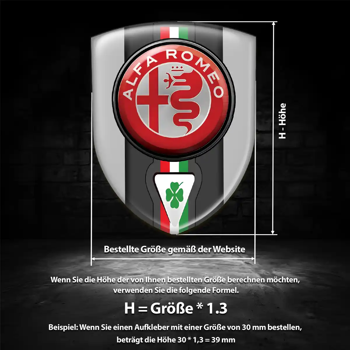 Alfa Romeo 3D Gel Aufkleber Wappen Auto Hohe Qualität