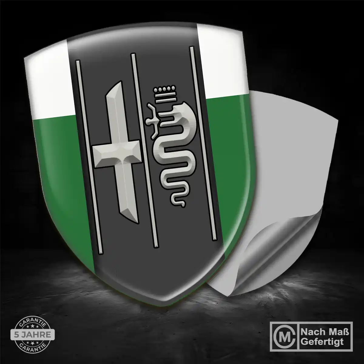 Alfa Romeo 3D Gel Aufkleber Wappen Auto Luxus-Edition