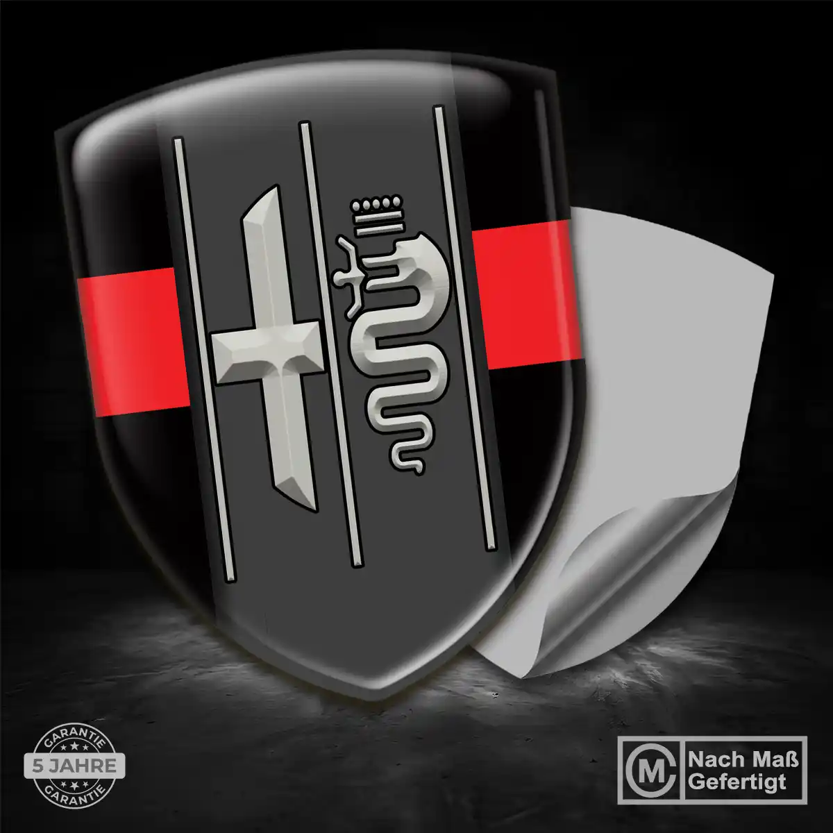 Alfa Romeo 3D Gel Aufkleber Wappen Auto Premium-Edition