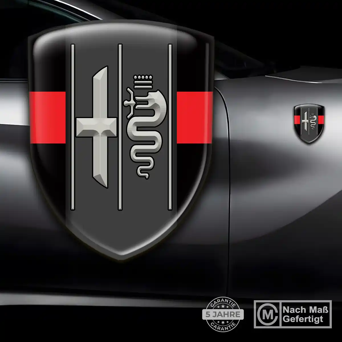 Alfa Romeo 3D Gel Aufkleber Wappen Auto Premium-Edition