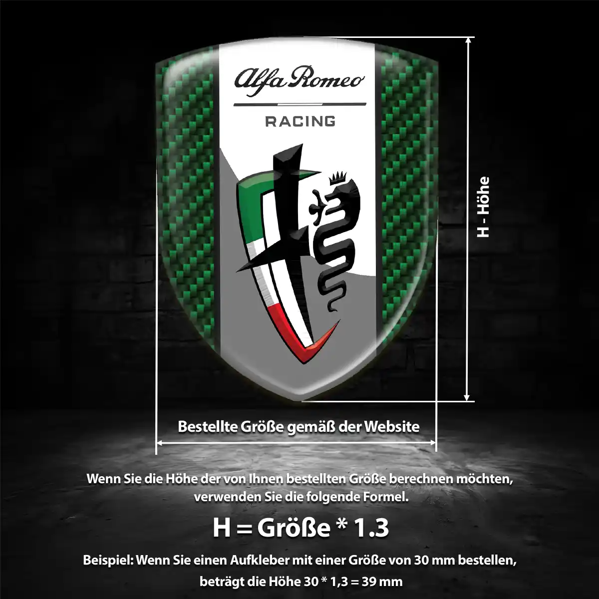 Alfa Romeo 3D Gel Aufkleber Wappen Auto Stilvolles Design